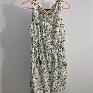 Yellow blue and white bicycle dress
